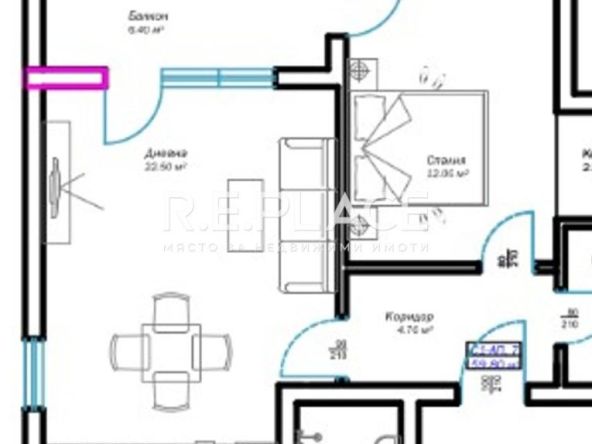 Продава двустаен апартамент в м-т Пчелина, гр. Варна