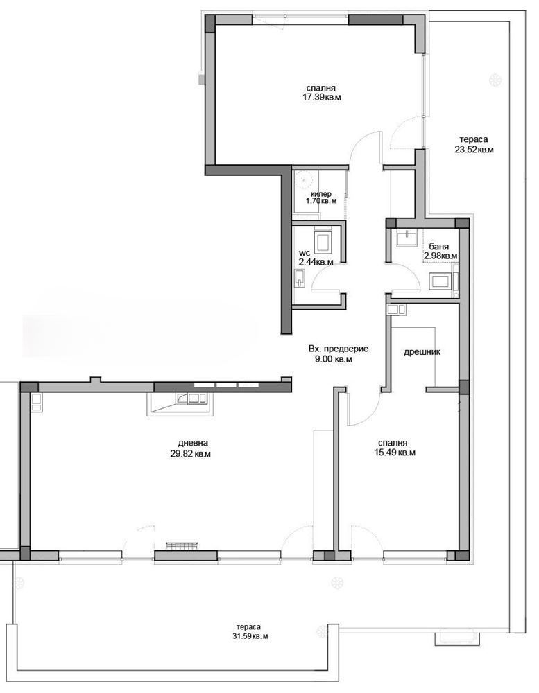 Продава тристаен апартамент с голяма тераса 55 кв. м гр. Варна, Възраждане 1
